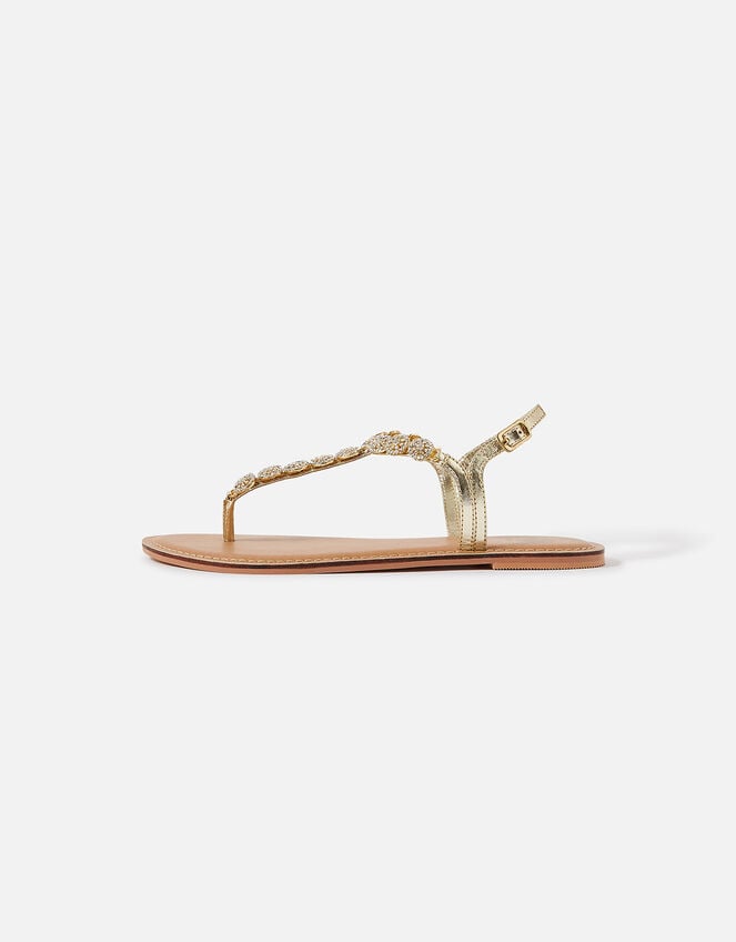 Embellished Toe Post Sandals, White (CRYSTAL), large