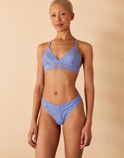 Lace Racerback Bralet, Blue (BLUE), large