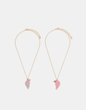 2-Pack Girls BFF Heart Friendship Necklaces, , large