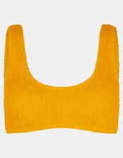 Crinkle Crop Bikini Top, Yellow (YELLOW), large