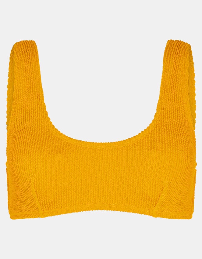 Crinkle Crop Bikini Top, Yellow (YELLOW), large