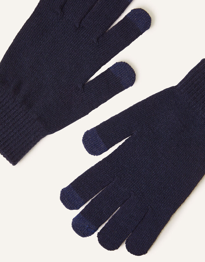 Super Stretch Touch Screen Gloves, Blue (NAVY), large