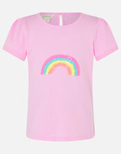 Girls Sequin Rainbow T-Shirt, Multi (BRIGHTS-MULTI), large
