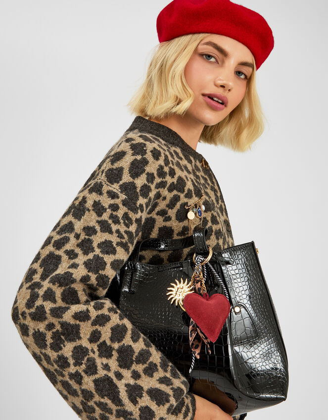 Plain Wool Beret, Red (RED), large