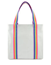 Rainbow Stripe Metallic Shopper, , large