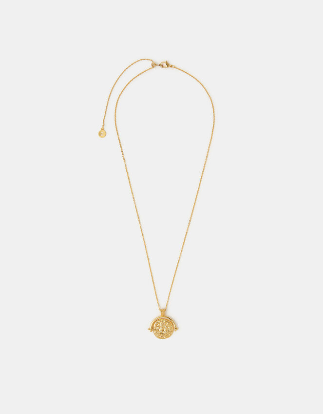 14ct Gold-Plated Coin Spinner Pendant Necklace, , large