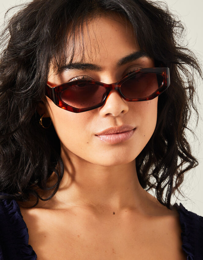 Tort Resin Geometric Sunglasses, , large