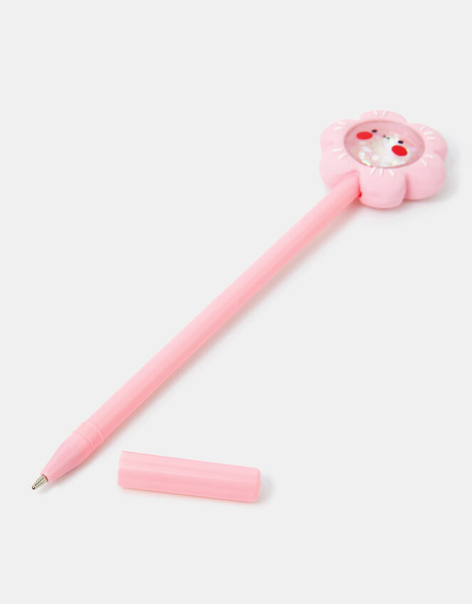 Girls Flower Topper Pen Pink, , large