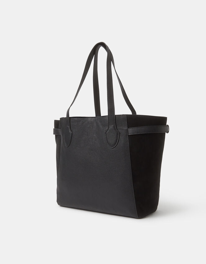 Suede Contrast Shopper Bag, , large