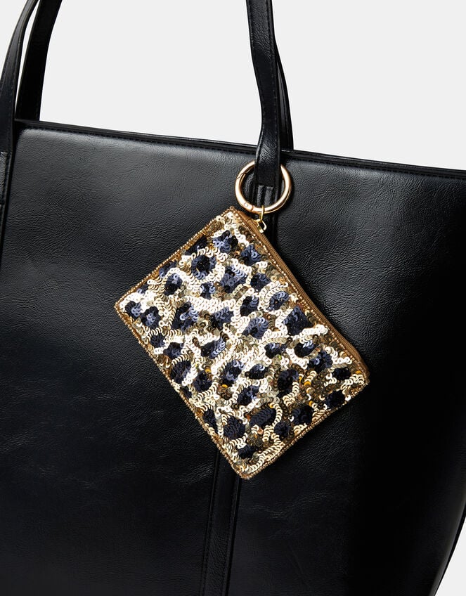 Leopard Print Sequin Purse Bag Charm, , large