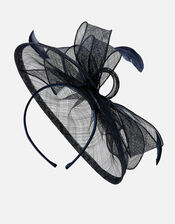 Mimsy Sin Bow Band Fascinator , Blue (NAVY), large