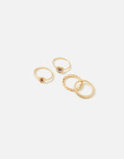 Pastel Pop Vintage Inspired Rings 4 Pack, White (CRYSTAL), large