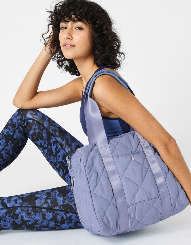 Becca Quilted Gym Bag, Blue (BLUE), large