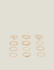 Crystal Rings 12 Pack, Gold (GOLD), large