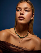14ct Gold-Plated Stone Beaded Necklace, , large
