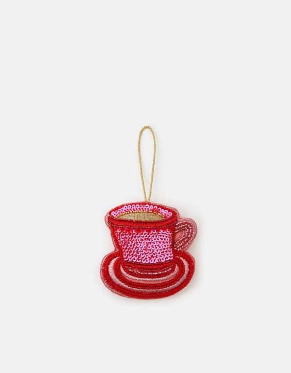 Embellished Tea Cup Christmas Tree Decoration, , large
