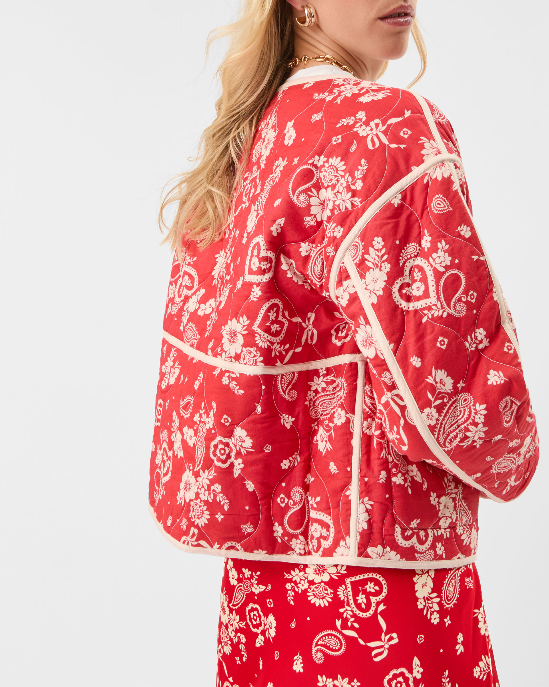 Paisley Print Quilted Jacket Red | Shop All | Accessorize UK