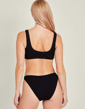 Plain Crinkle Bikini Bottoms, Black (BLACK), large