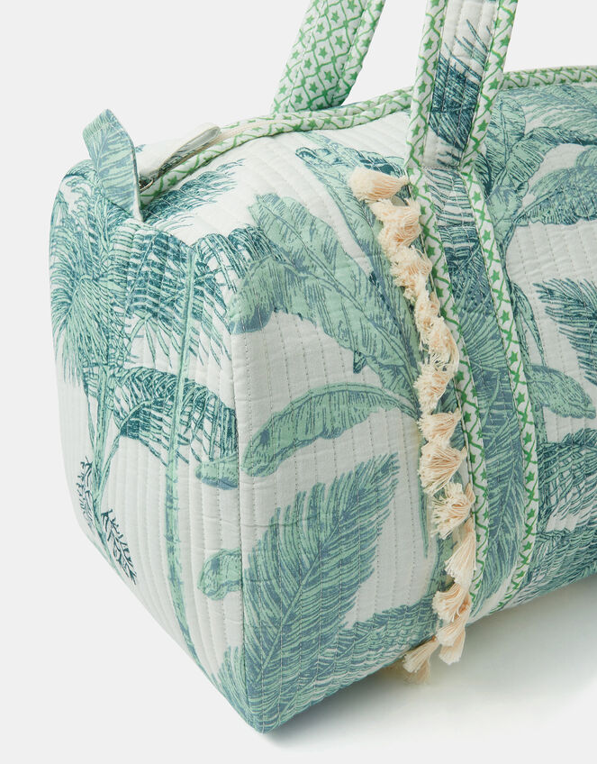 Palm Print Quilted Weekend Bag, , large