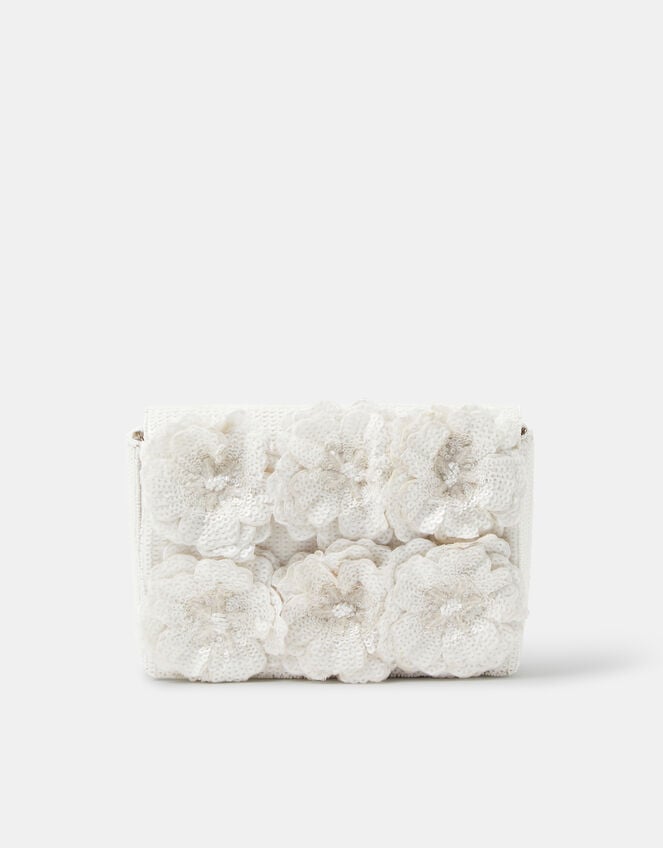 3D Sequin Flower Clutch Bag, , large