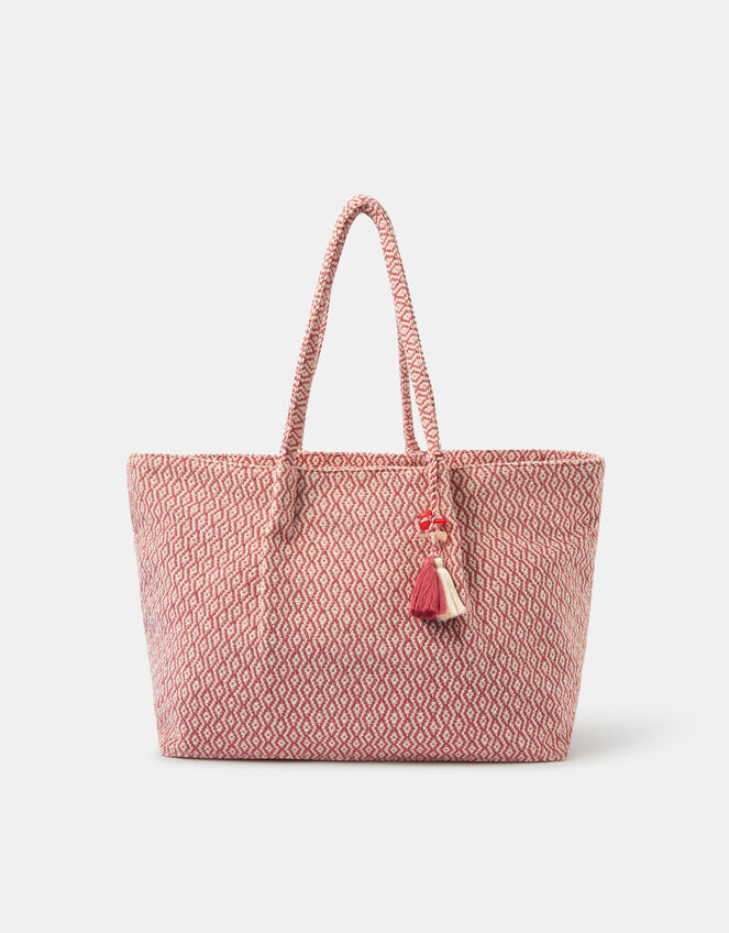 Woven Aztec Shopper Bag, , large