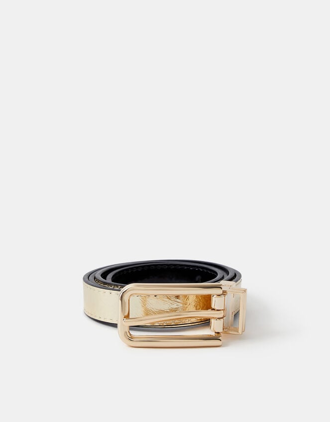 Reversible Metallic Belt, Gold (GOLD), large