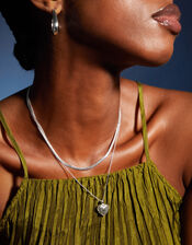 Sterling Silver-Plated Omega Chain Necklace, , large