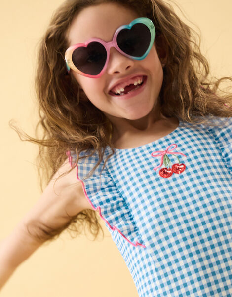 Girls Rainbow Ombre Heart Sunglasses, , large