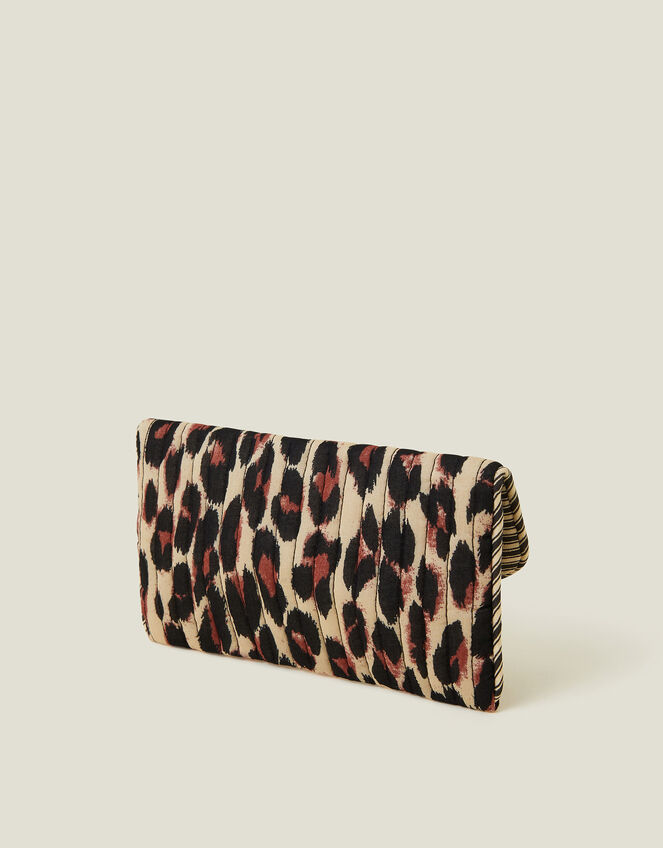 Quilted Leopard Print Soft Sunglasses Case, , large