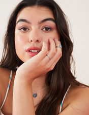 Sterling Silver Oxidised Turquoise Cut-Out Ring, Blue (TURQUOISE), large