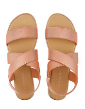 Elasticated Strap Sandals, Gold (ROSE GOLD), large