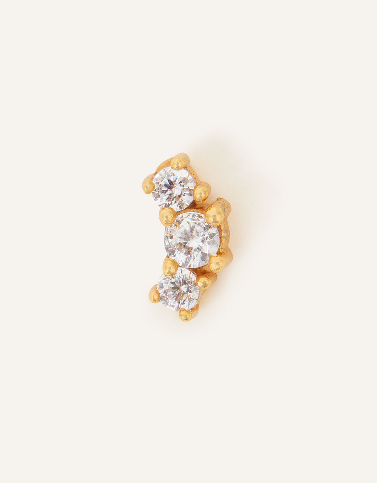 14ct Gold Plated Crystal Flat Back Helix Earring