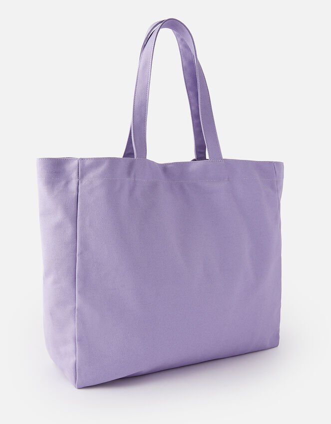 Canvas Shopper Bag, Purple (LILAC), large