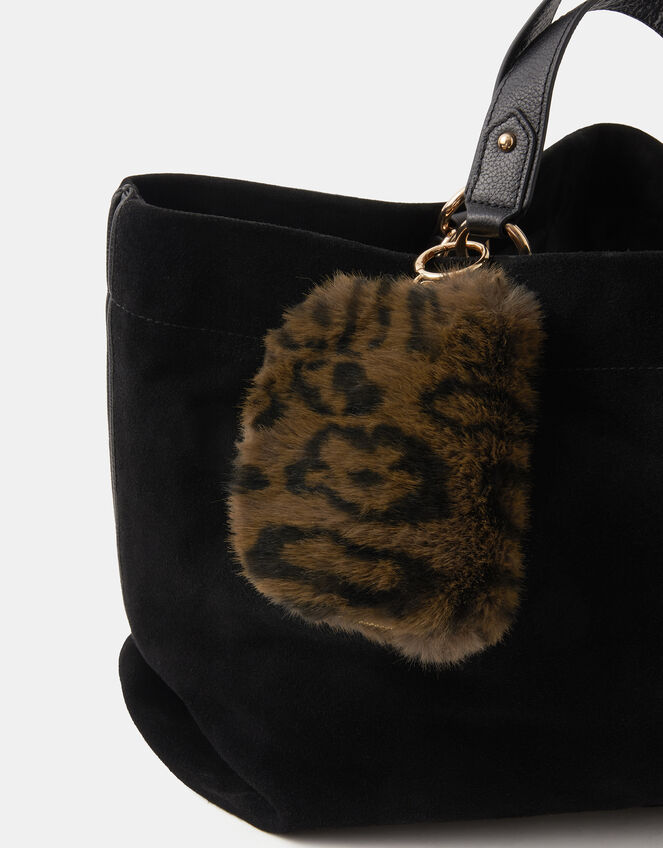 Fluffy Leopard Coin Purse Charm, , large