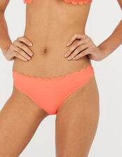 Scalloped Bikini Briefs, Orange (CORAL), large