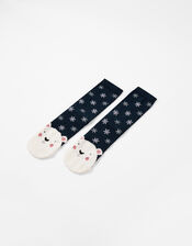 Polar Bear Fluffy Christmas Socks, , large