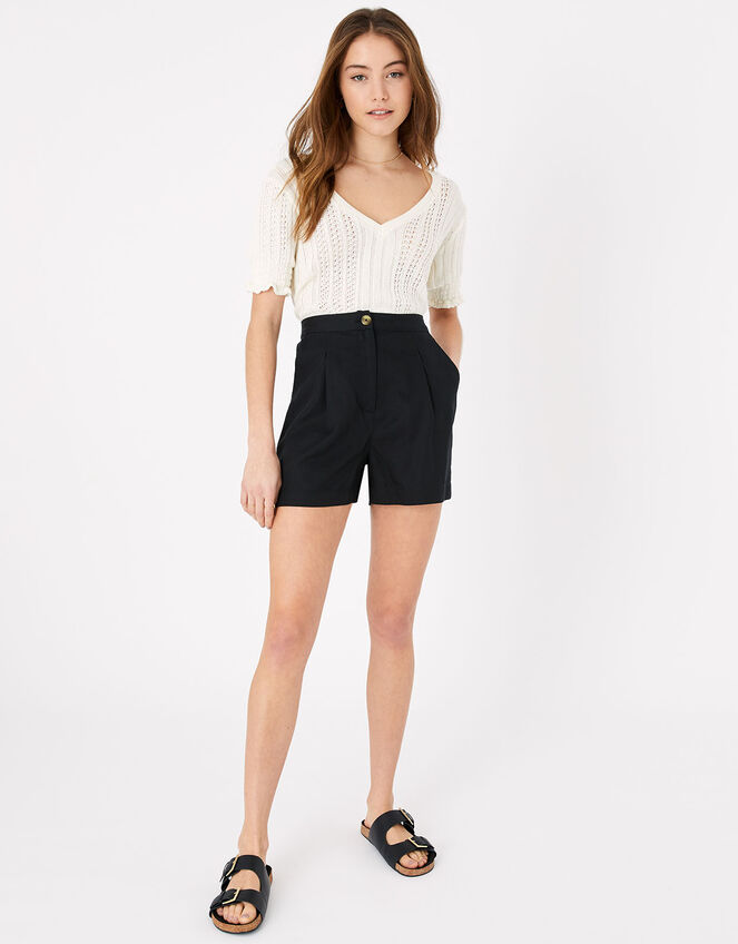 Smart High Waist Shorts, Black (BLACK), large