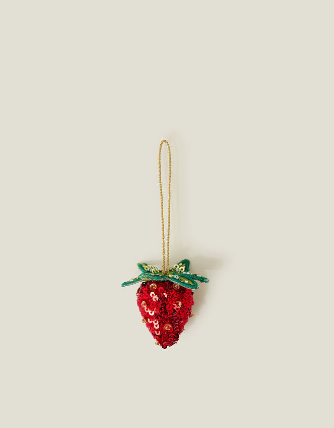 Embellished Strawberry Christmas Tree Decoration, , large