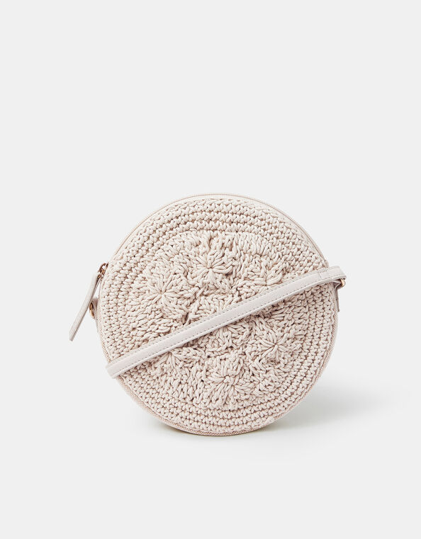 Round Macrame Bag Cream, , large