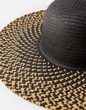 Milos Floppy Hat, Black (BLACK/WHITE), large