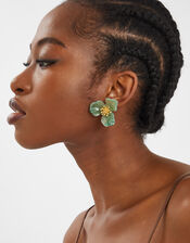 Resin Flower Statement Stud Earrings, , large