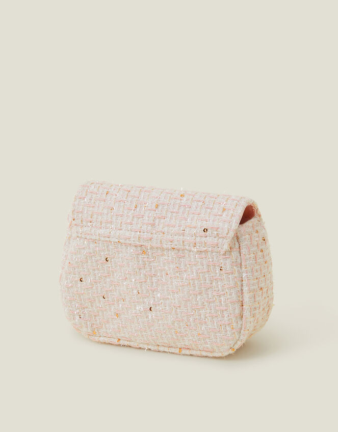 Girls Heart Lock Tweed Bag, , large
