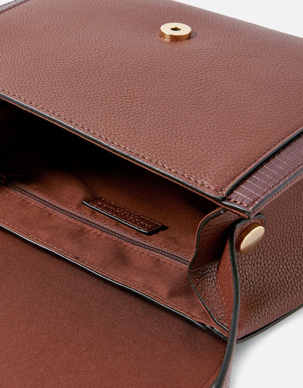 Faux Croc Trim Shoulder Bag Brown Shoulder bags Accessorize UK