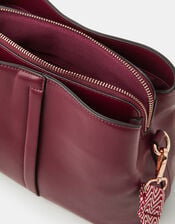 Webbing Strap Crossbody Bag , Red (BURGUNDY), large
