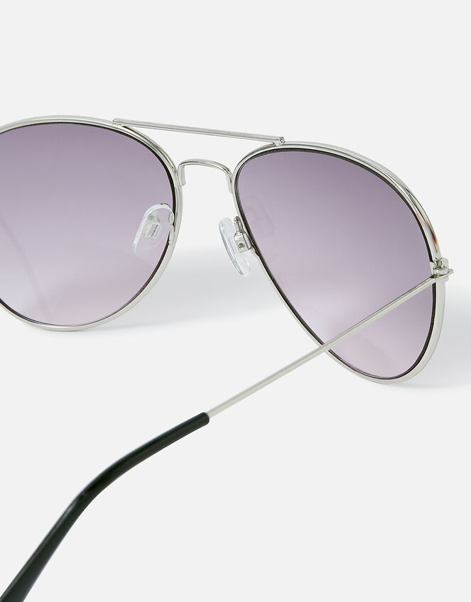 Chantal Aviator Sunglasses, Silver (SILVER), large