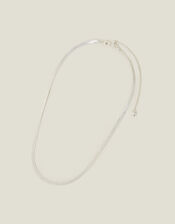 Sterling Silver-Plated Omega Chain Necklace, , large