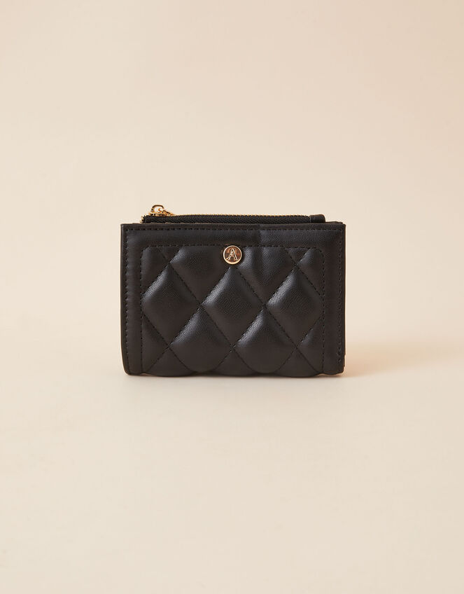 Quilted Zip Purse, Black (BLACK), large