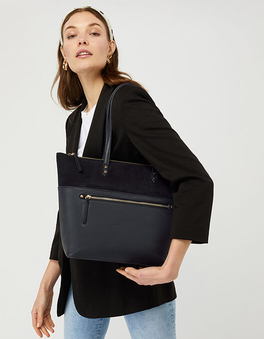 accessorize black tote bag