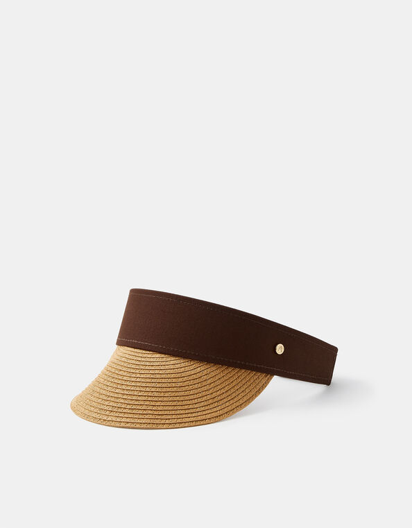 Contrast Woven Sun Visor, , large
