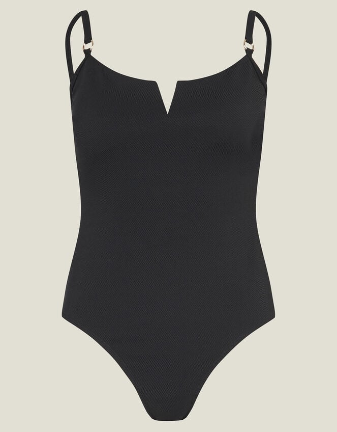 V-Front Shaping Swimsuit, Black (BLACK), large